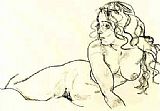 Reclining woman by Egon Schiele